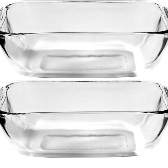 (2) Glass Baking Dish Pan:  Loaf.  1.5 QT.  New - Picture 1 of 5